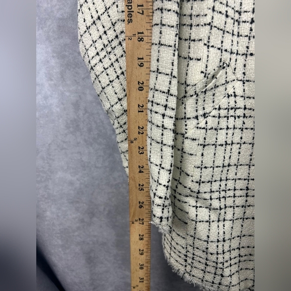 Eloquii Tweed Wrap Jacket Raw Hem Draped Woman Blazer Size 24 - Picture 7 of 11